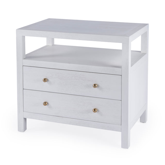 Nora 28 in. W Rectangular 2 Drawer Wide Nightstand with Open Shelf by Butler Specialty Company