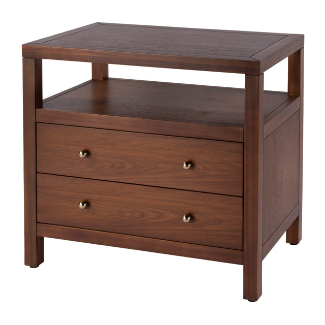 Nora 28 in. W Rectangular 2 Drawer Wide Nightstand with Open Shelf by Butler Specialty Company
