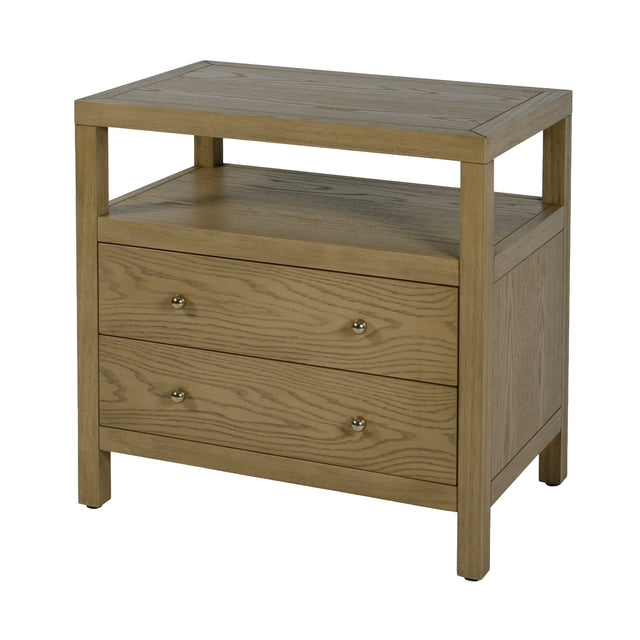 Nora 28 in. W Rectangular 2 Drawer Wide Nightstand with Open Shelf by Butler Specialty Company