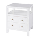 Nora 21 in. W Rectangular Wood 2 Drawer Nightstand with Open Shelf by Butler Specialty Company