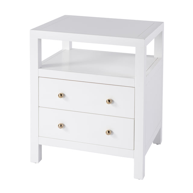 Nora 21 in. W Rectangular Wood 2 Drawer Nightstand with Open Shelf by Butler Specialty Company