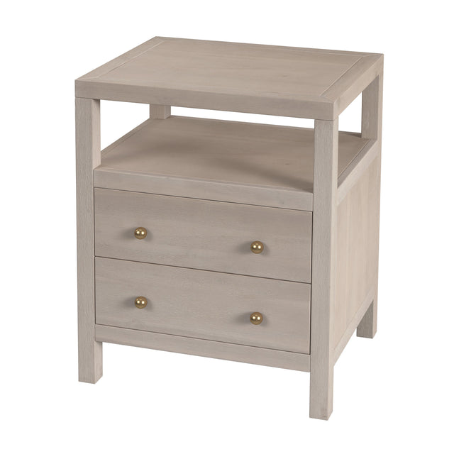 Nora 21 in. W Rectangular Wood 2 Drawer Nightstand with Open Shelf by Butler Specialty Company