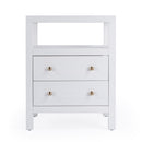 Nora 21 in. W Rectangular Wood 2 Drawer Nightstand with Open Shelf by Butler Specialty Company