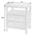 Nora 21 in. W Rectangular Wood 2 Drawer Nightstand with Open Shelf by Butler Specialty Company