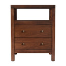 Nora 21 in. W Rectangular Wood 2 Drawer Nightstand with Open Shelf by Butler Specialty Company