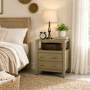 Nora 21 in. W Rectangular Wood 2 Drawer Nightstand with Open Shelf by Butler Specialty Company