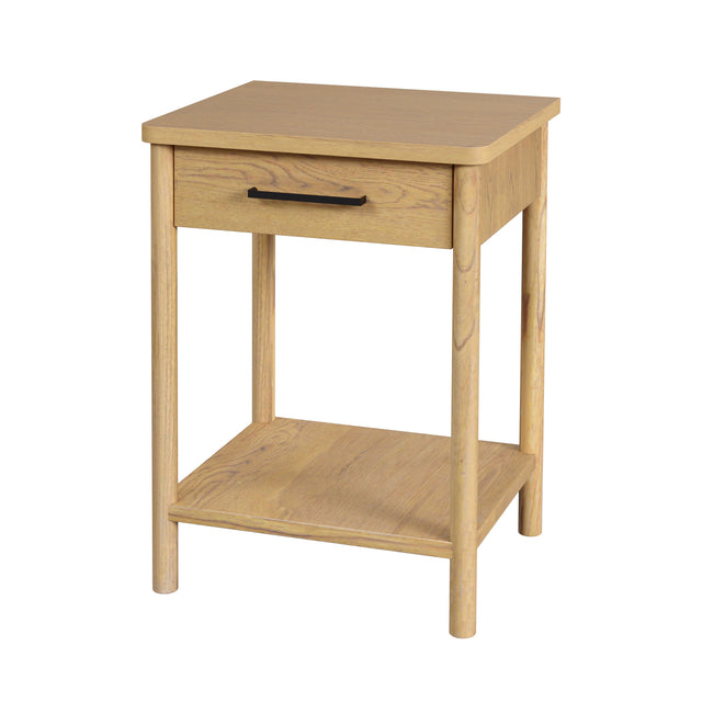 Lennon 21 in. W Rectangular Wood 1 Drawer Rounded Leg Nightstand with Lower Open Shelf by Butler Specialty Company