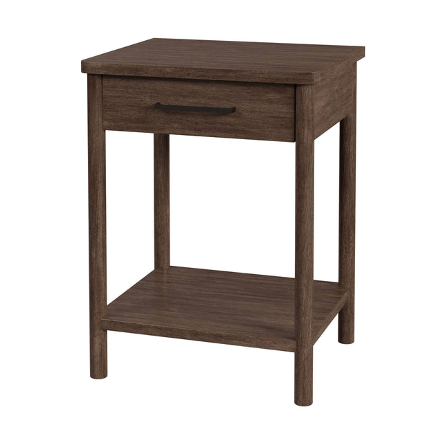 Lennon 21 in. W Rectangular Wood 1 Drawer Rounded Leg Nightstand with Lower Open Shelf by Butler Specialty Company