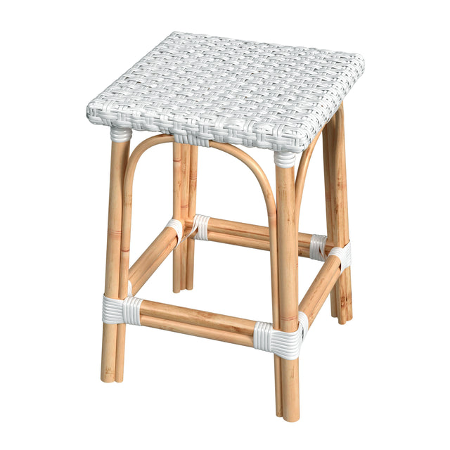 Riviera 24 in. Seat Height Square Rattan Backless Counter Stool by Butler Specialty Company