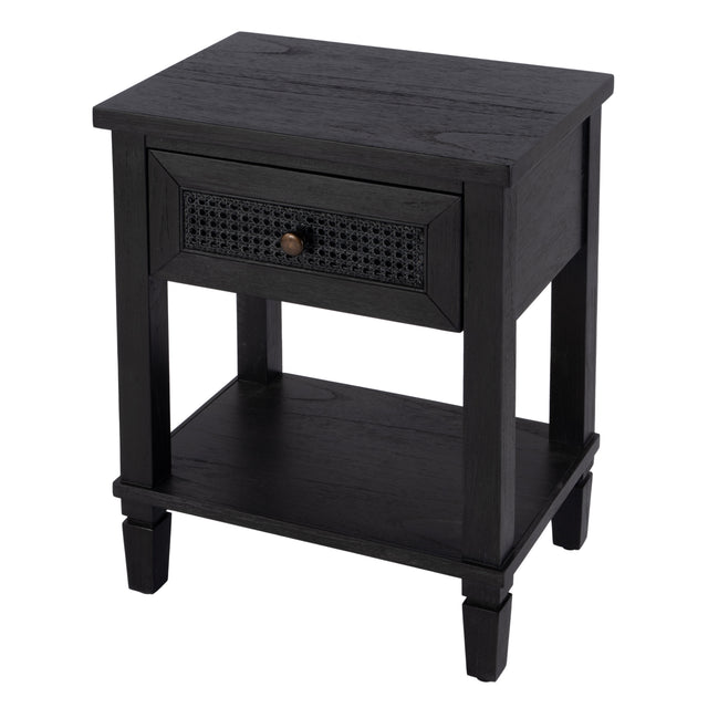 Flagstaff 20 in. W Rectangular Cane and Wood 1 Drawer Nightstand with Lower Open Shelf by Butler Specialty Company