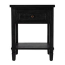 Flagstaff 20 in. W Rectangular Cane and Wood 1 Drawer Nightstand with Lower Open Shelf by Butler Specialty Company