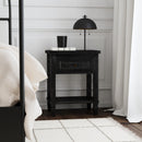 Flagstaff 20 in. W Rectangular Cane and Wood 1 Drawer Nightstand with Lower Open Shelf by Butler Specialty Company