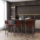 Bromley 24.5 in. Seat Height Iron and Leather Counter Stool with Back by Butler Specialty Company