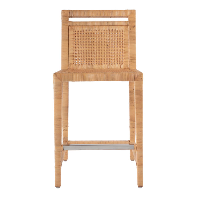 Brielle 24 in. Seat Height Woven Rattan Counter Stool with Back by Butler Specialty Company