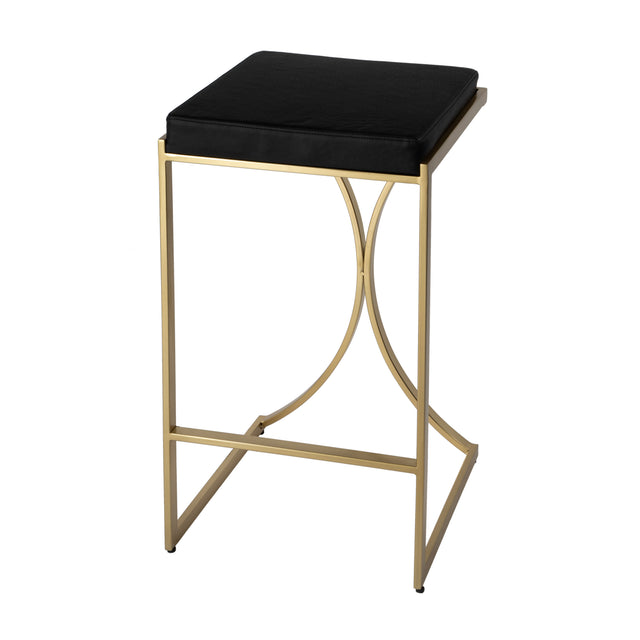 Natalya 31 in. Seat Height Faux Leather and Metal Backless Bar Stool by Butler Specialty Company
