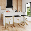 Natalya 31 in. Seat Height Faux Leather and Metal Backless Bar Stool by Butler Specialty Company