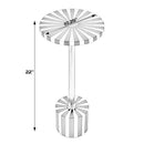 Zane 20 in. W Round Stainless Steel and Bone Inlay Side Table by Butler Specialty Company
