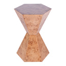 Billie 20 in. W Hourglass Hexagon Shaped Burl Wood Side Table by Butler Specialty Company