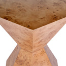 Billie 20 in. W Hourglass Hexagon Shaped Burl Wood Side Table by Butler Specialty Company