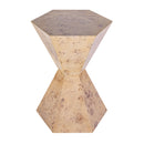 Billie 20 in. W Hourglass Hexagon Shaped Burl Wood Side Table by Butler Specialty Company