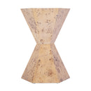 Billie 20 in. W Hourglass Hexagon Shaped Burl Wood Side Table by Butler Specialty Company