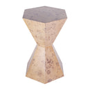 Billie 20 in. W Hourglass Hexagon Shaped Burl Wood Side Table by Butler Specialty Company
