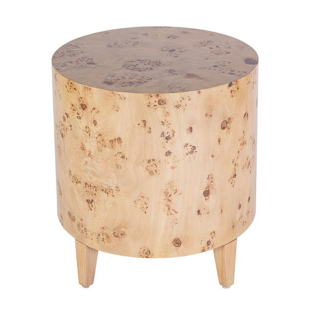 Billie 22 in. W Round Burl Wood Drum End Table by Butler Specialty Company