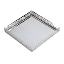Cleo 14 in. W Square Metal and Mirrored Glass Serving Tray by Butler Specialty Company