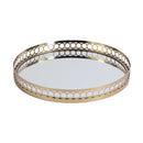 Geneva 18 in. W Round Metal and Mirrored Glass Serving Tray by Butler Specialty Company