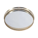 Geneva 18 in. W Round Metal and Mirrored Glass Serving Tray by Butler Specialty Company