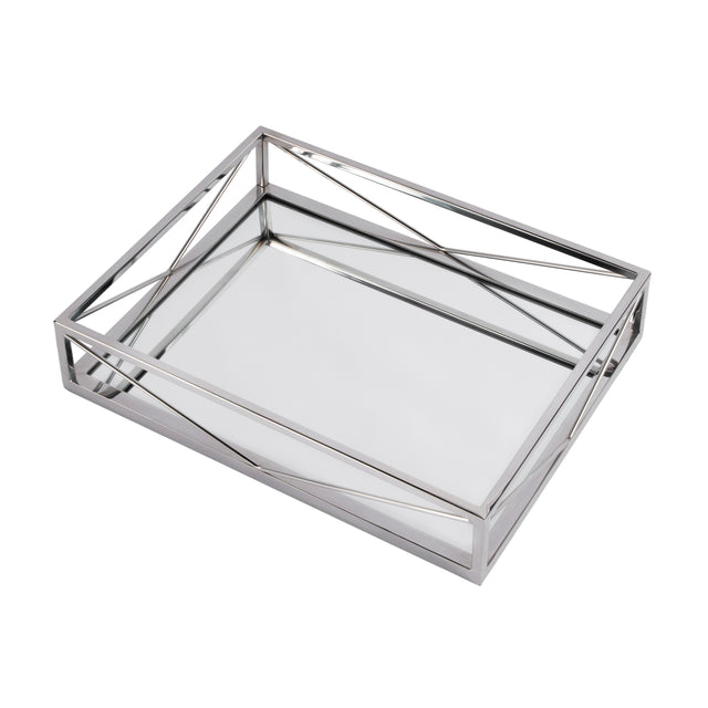 Cosgrove 21 in. W Rectangle Metal and Mirrored Glass Serving Tray by Butler Specialty Company