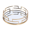 Cecil 17.5 in. W Round Metal and Mirrored Glass Serving Tray by Butler Specialty Company