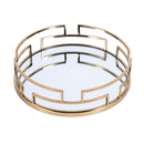 Cecil 17.5 in. W Round Metal and Mirrored Glass Serving Tray by Butler Specialty Company