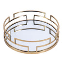 Cecil 17.5 in. W Round Metal and Mirrored Glass Serving Tray by Butler Specialty Company