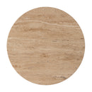 Ruby 15 in. W Round Fluted Travertine and Wood Side Table by Butler Specialty Company
