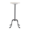 Berlin 10 in. W Round Marble and Iron Side Table by Butler Specialty Company