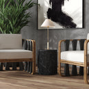 Sylvester 15 in. W Round Marble and Wood Side Table by Butler Specialty Company