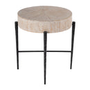 Akemi 24.5 in. W Round Wood and Iron Side Table by Butler Specialty Company