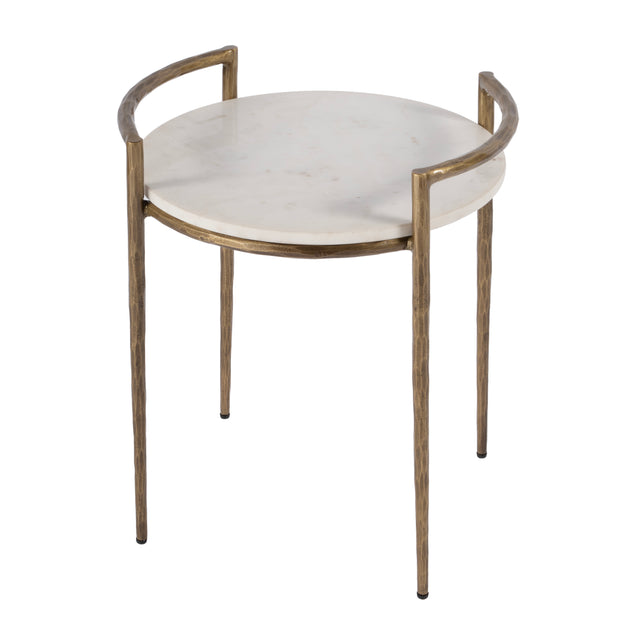 Madlyn 19 in. W Round Marble and Iron Side Table by Butler Specialty Company