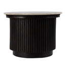 Georgia 22 in. W Round Wood and Marble Ribbed Side Table by Butler Specialty Company