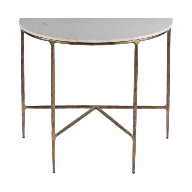 Evelyn 36.5 in. W Demilune Marble and Iron Console Table by Butler Specialty Company