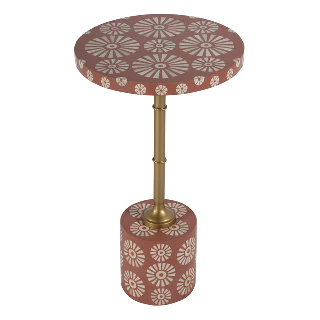 Bethel 14 in. W Round Bone Inlay and Iron Side Table by Butler Specialty Company