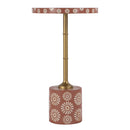 Bethel 14 in. W Round Bone Inlay and Iron Side Table by Butler Specialty Company