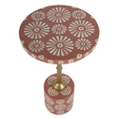 Bethel 14 in. W Round Bone Inlay and Iron Side Table by Butler Specialty Company