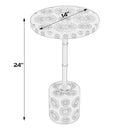 Bethel 14 in. W Round Bone Inlay and Iron Side Table by Butler Specialty Company