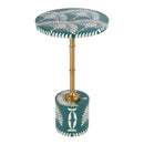 Bethel 14 in. W Round Bone Inlay and Iron Side Table by Butler Specialty Company