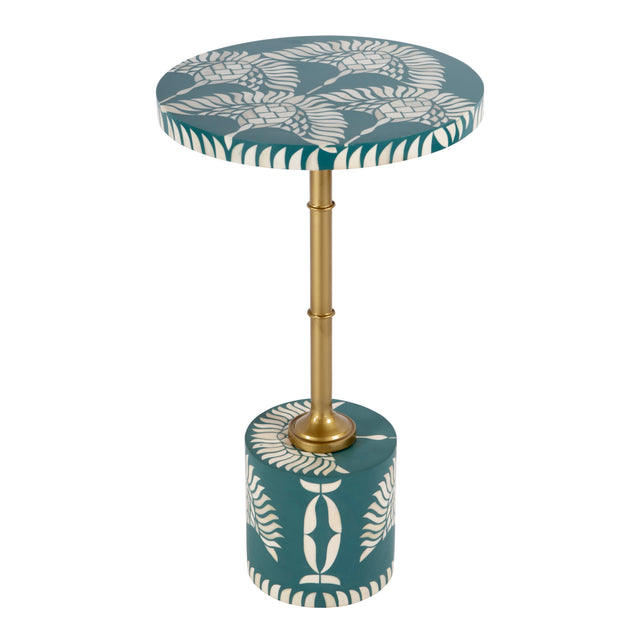 Bethel 14 in. W Round Bone Inlay and Iron Side Table by Butler Specialty Company