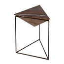Addis 16.5 in. W Triangular Marble and Iron Pyramid Side Table by Butler Specialty Company