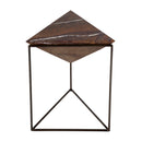 Addis 16.5 in. W Triangular Marble and Iron Pyramid Side Table by Butler Specialty Company