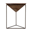Addis 16.5 in. W Triangular Marble and Iron Pyramid Side Table by Butler Specialty Company
